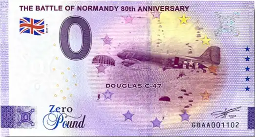 Billete de 0€ THE BATTLE OF NORMANDY 80th ANNIVERSARY