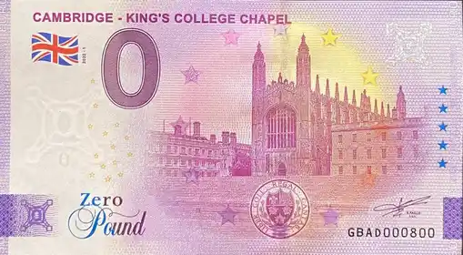 Billet 0€ CAMBRIDGE - KING'S COLLEGE CHAPEL