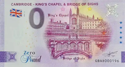 Billete de 0€ CAMBRIDGE - KING'S CHAPEL & BRIDGE OF SIGHS