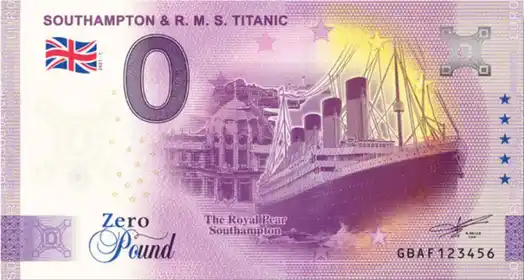 Billete de 0€ SOUTHAMPTON & R. M. S. TITANIC