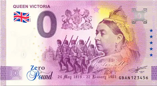 Banconota da 0€ QUEEN VICTORIA