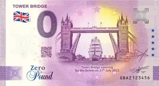 0€ banknote TOWER BRIDGE