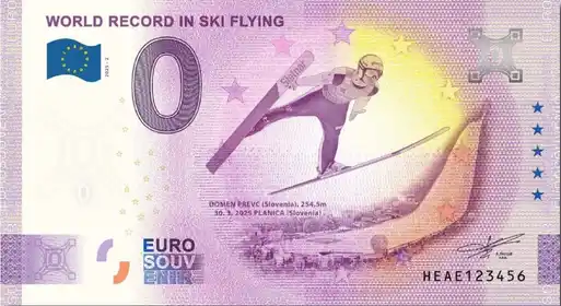 Banconota da 0€ WORLD RECORDING IN SKI FLYING