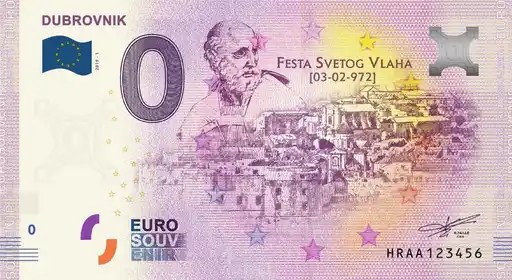 0€-Schein DUBROVNIKFESTA SVETOG VLAHA
