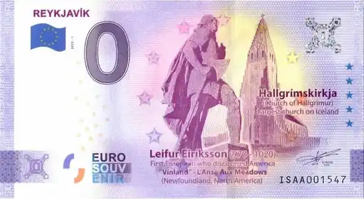 0€ banknote REYKJAVIK