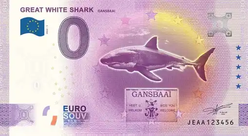 Banconota da 0€ GREAT WHITE SHARK GANSBAAI