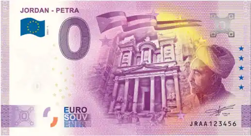 Banconota da 0€ JORDAN - PETRA