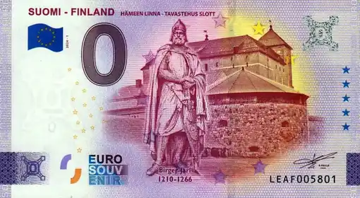 Banconota da 0€ SUOMI - FINLAND HÄMEEN LINNA - TAVASTEHUS SLOTT
