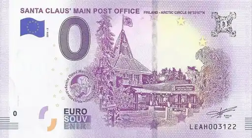 Billete de 0€ SANTA CLAUS' MAIN POST OFFICE FINLAND - ARCTIC CIRCLE 66°33'07'N