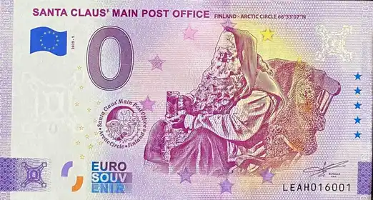 Billete de 0€ SANTA CLAUS' MAIN POST OFFICE FINLAND - ARCTIC CIRCLE 66°33'07'N