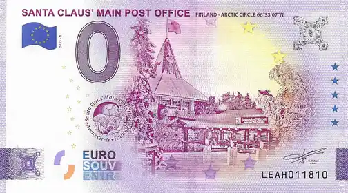 Billet 0€ SANTA CLAUS' MAIN POST OFFICE FINLAND - ARTICLE CIRCLE 66°33'07'N