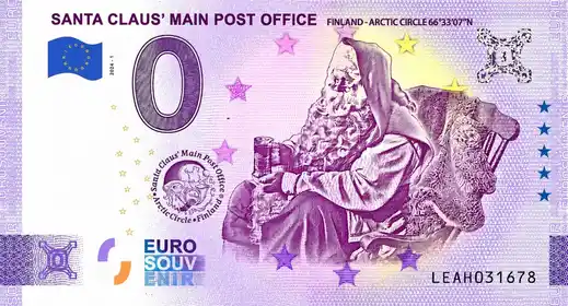 Billete de 0€ SANTA CLAUS' MAIN POST OFFICE FINLAND - ARCTIC CIRCLE 66°33'07'N