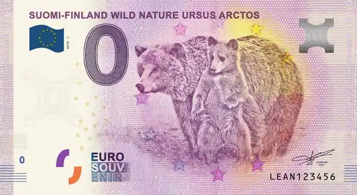 0€ banknote SUOMI-FINLAND WILD NATURE URSUS ARCTOS