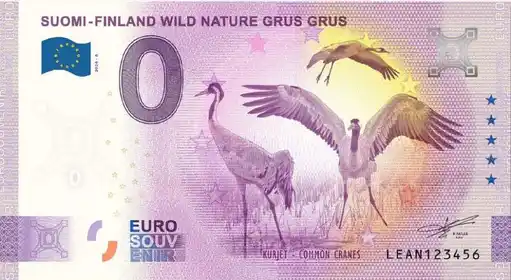 0€-Schein SUOMI-FINLAND WILD NATURE GRUS GRUSKURJET - COMMON CRANES