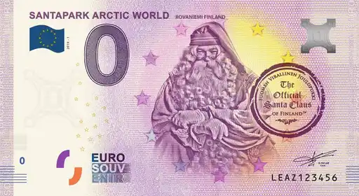 Banconota da 0€ SANTAPARK ARCTIC WORLD ROVANIEMI FINLAND