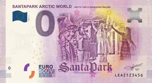 0€ banknote SANTAPARK ARCTIC WORLD ROVANIEMI FINLAND