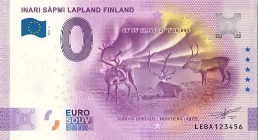 Banconota da 0€ INARI SÁPMI LAPLAND FINLAND