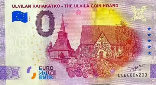 0€ banknote ULVILAN RAHAKÄTKÖ - THE ULVILA COIN HOARD