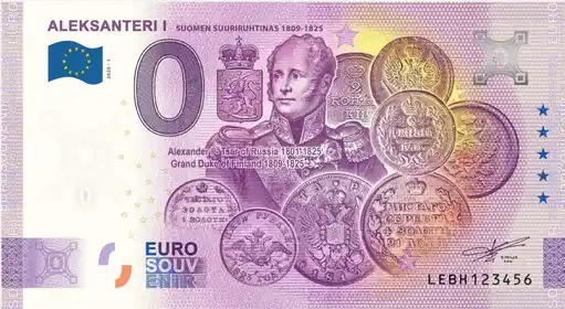 Billet 0€ ALEKSANTERI I SUOMEN SUURIRUHTINAS 1809-1825