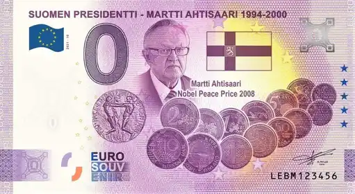 Billete de 0€ SUOMEN PRESIDENTTI - MARTTI ATHISAARI 1994-2000
