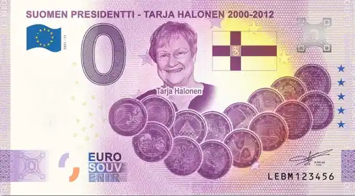 0€-Schein SUOMEN PRESIDENTTI - TARJA HALONEN 2000-2012