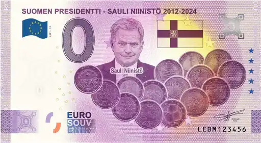 0€ banknote SUOMEN PRESIDENTTI - SAULI NIINISTÖ 2012 2024
