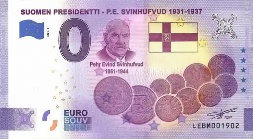 0€ banknote SUOMEN PRESIDENTTI - P.E. SVINHUFVUD 1931-1937