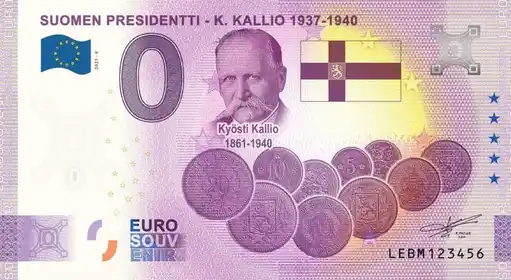 0€ banknote SUOMEN PRESIDENTTI - K. KALLIO 1937-1940