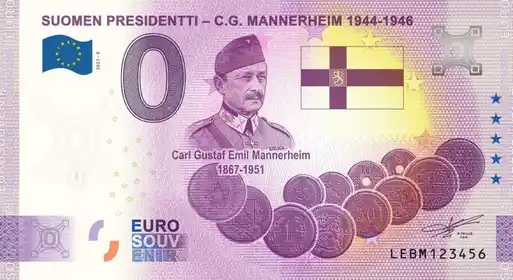 Billete de 0€ SUOMEN PRESIDENTTI - C.G. MANNERHEIM 1944-1946