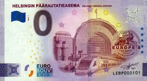 0€-Schein HELSINGIN PÄÄRAUTATIEASEMAHELSINKI CENTRAL STATION