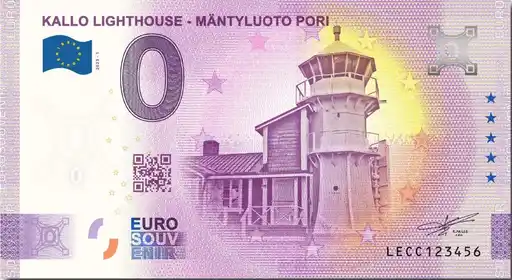 0€ banknote KALLO LIGHTHOUSE - MÄNTYLUOTO PORI