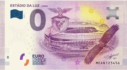 Banconota da 0€ ESTÁDIO DA LUZLISBOA