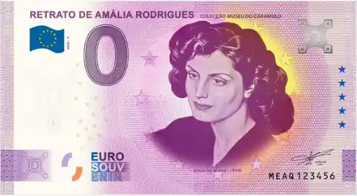 Billete de 0€ RETRATO DE AMÁLIA RODRIGUES COLECÇÃO MUSEU DO CARAMULO