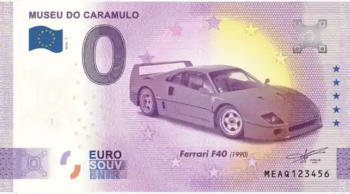 0€-Schein MUSEU DO CARAMULOFerrari F40 (1990)