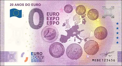 0€-Schein 20 ANOS DO EURO