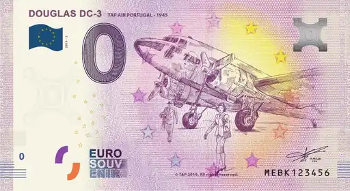 Billete de 0€ DOUGLAS DC-3TAP AIR Portugal - 1945
