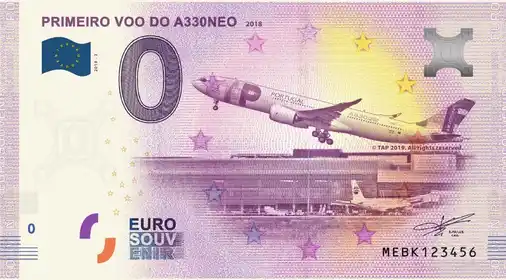 0€ banknote PRIMEIRO VOO DO A330NEO 2018