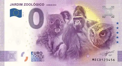 0€ banknote JARDIM ZOOLÓGICO LISBON ZOO