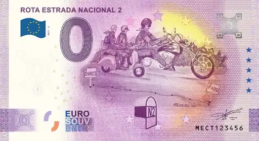 Banconota da 0€ ROTA ESTRADA NACIONAL 2