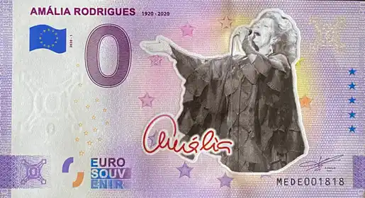 Billete de 0€ AMÁLIA RODRIGUES1920 - 2020
