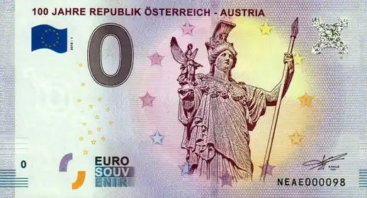 Billete de 0€ 100 JAHRE REPUBLIK ÖSTERREICH - AUSTRIA