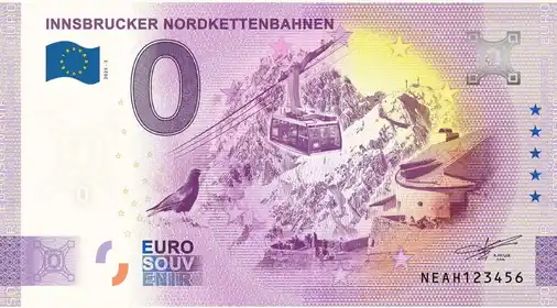 Banconota da 0€ INNSBRUCKER NORDKETTENBAHNEN