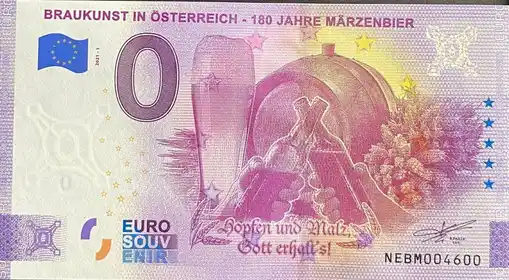 0€ banknote BRAUKUNST IN ÖSTERREICH - 180 JAHRE MÄRZENBIER