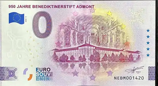 Billete de 0€ 950 JAHRE BENEDIKTINERSTIFT ADMONT