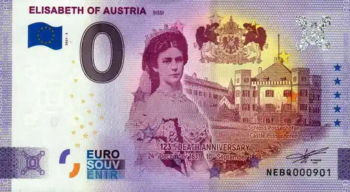 Banconota da 0€ ELISABETH OF AUSTRIASISSI