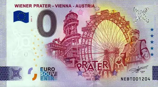 Banconota da 0€ WIENER PRATER - VIENNA - AUSTRIA