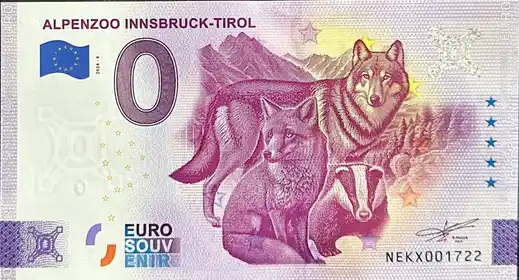 0€-Schein ALPENZOO INNSBRUCK-TIROL
