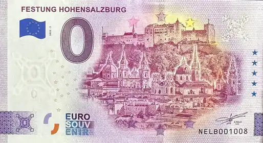 Banconota da 0€ FESTUNG HOHENSALZBURG