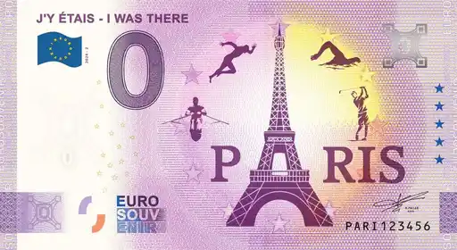 0€-Schein J'Y ETAIS - I WAS THERE PARIS