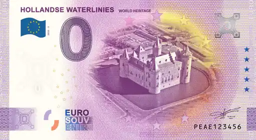 Billete de 0€ HOLLANDSE WATERLINIES WORLD HERITAGE